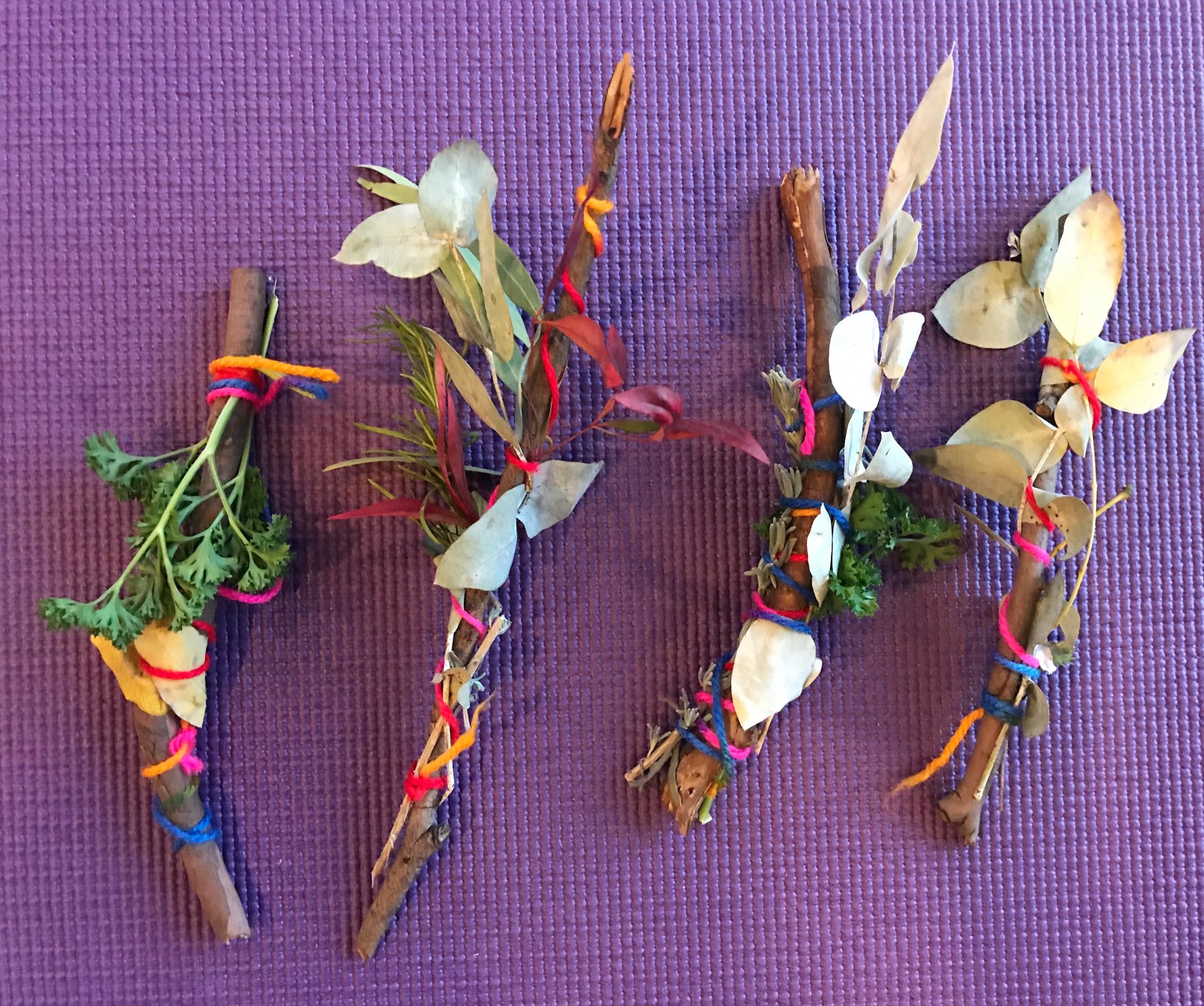 Shine Om creates Garden Wands through sensory play activities in Kids Yoga.